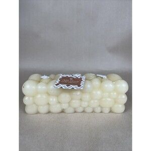 Tres Jolie Bubbles Lather Soapy Look Block 8" Candle White Unscented 3 Wick